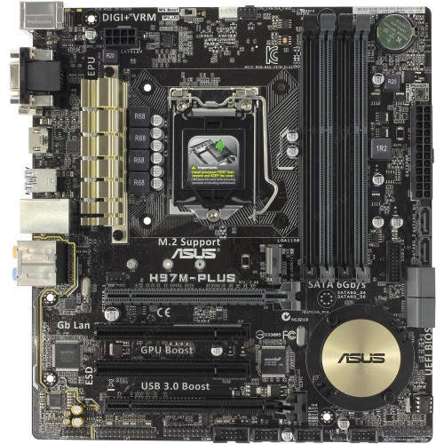 Материнська плата ASUS H97M-PLUS (s1150, Intel H97, DDR3)