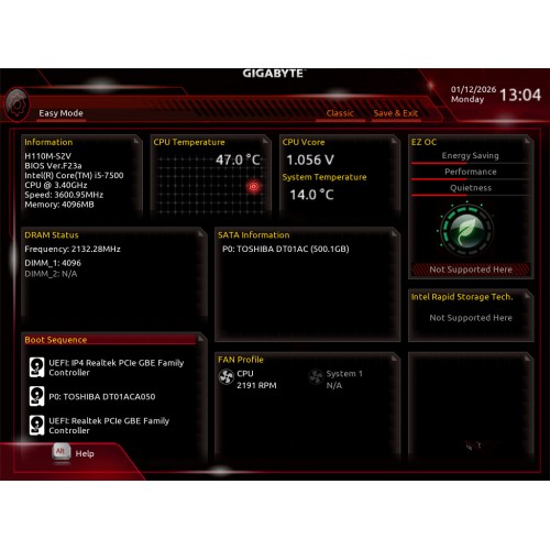 Комп'ютер s1151 Intel Core i5-7500, 4Gb DDR4, 500Gb HDD