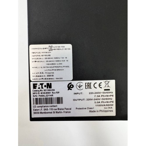 Джерело безперебійного живлення Eaton 5E 1100i USB (5E1100IUSB) (1100VA, 660W)