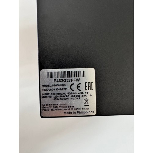 Джерело безперебійного живлення Eaton 5E 650i USB (5E650IUSB) (650VA, 360W)