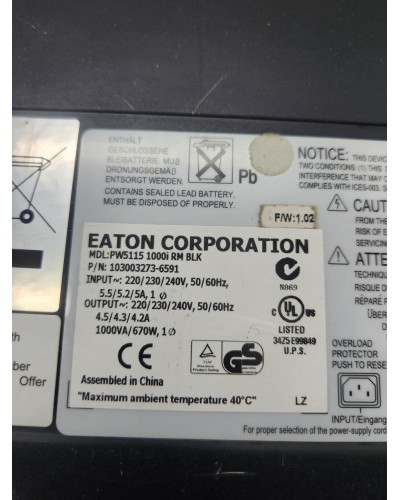 Джерело безперебійного живлення Eaton PowerWare 5115 RM 1000VA (103003273-6591)