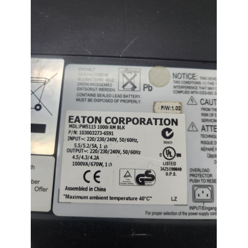 Джерело безперебійного живлення Eaton PowerWare 5115 RM 1000VA (103003273-6591) (1000VA, 670W)