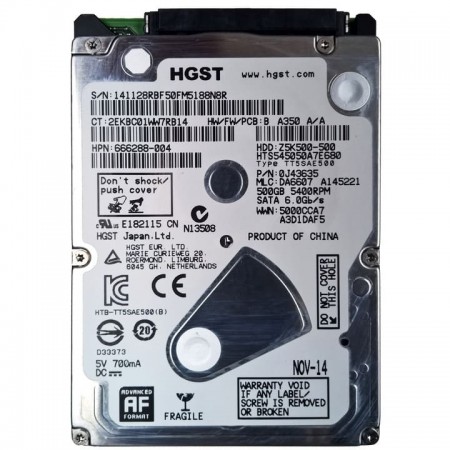 Жорсткий диск 2.5 Hitachi (HGST) Travelstar Z5K500 HTS545050A7E680 500GB