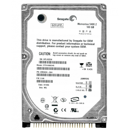 Жорсткий диск 2.5 Seagate Momentus ST9100824A 100GB 5400rpm 8MB