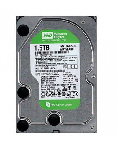 Жорсткий диск 3.5 Western Digital Caviar Green WD15EARS-00Z5B1 1.5TB 5400rpm 64MB SATA 3