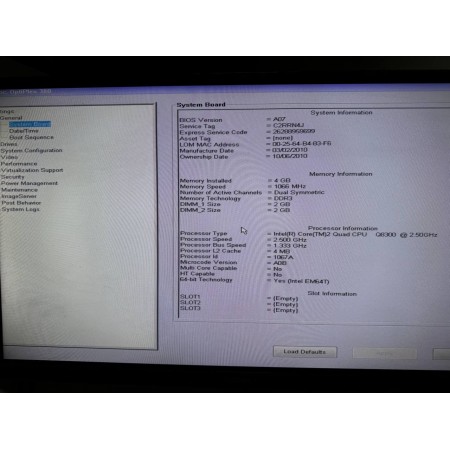 Комп'ютер s775 Dell OptiPlex SFF 380 Intel Core 2 Quad Q8200, 4Gb RAM, 250Gb HDD