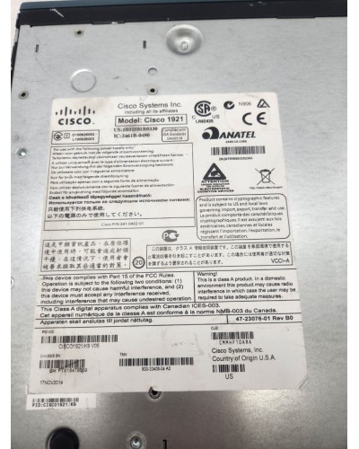 Маршрутизатор Cisco 1921/K9 (2 GE, 2 EHWIC slots, 512DRAM, IP Base)