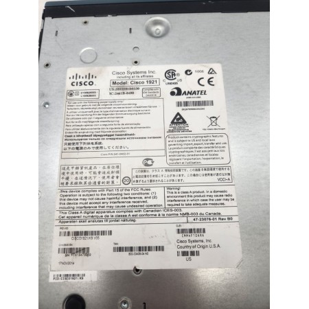 Маршрутизатор Cisco 1921/K9 (2 GE, 2 EHWIC slots, 512DRAM, IP Base)