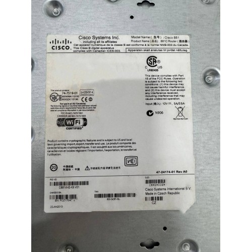 Маршрутизатор Cisco C881W-E-K9 (4 Lan, 1 Wan, 256DRAM)
