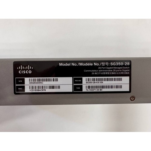 Мережевий гігабітний комутатор Cisco SB SG350-28 (SG350-28-K9) 24 портів
