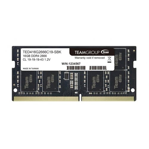 Оперативна пам'ять Team Group SODIMM 16Gb PC4-2666 DDR4 2666 MHz (TED416G2666C19-SBK)